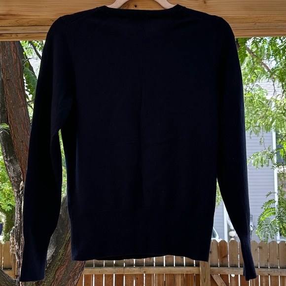 Banana Republic Navy Blue Extra Fine Italian Merino Wool Cardigan Sweater Medium - Picture 4 of 13